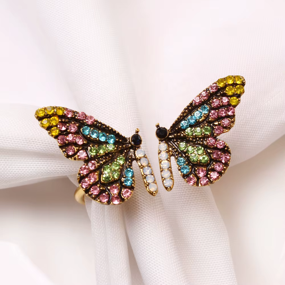 Butterfly Crystal Napkin Rings – 6 Pack