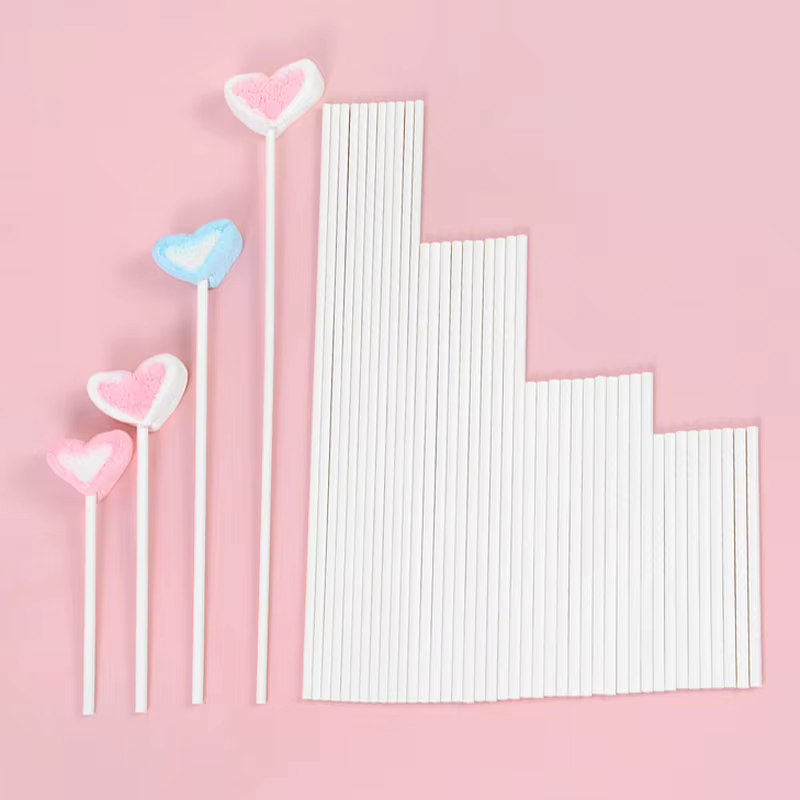 White paper lollipop sticks (100) – Lilvelle Chanukah party finds