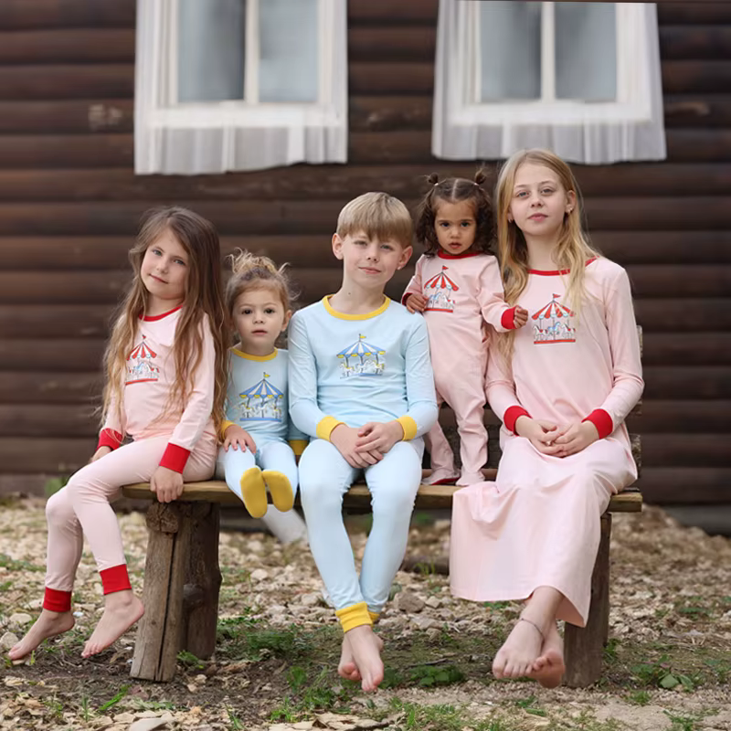 Blue & Pink Kids' Pyjama Set from Bloom Family Fashion on AliExpress