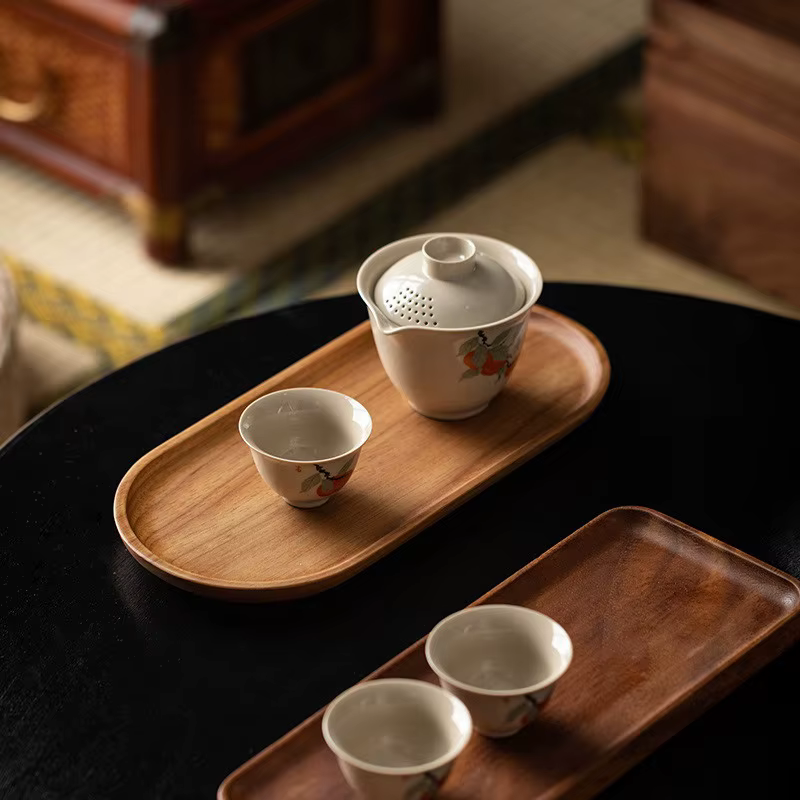 Natural wood serving trays