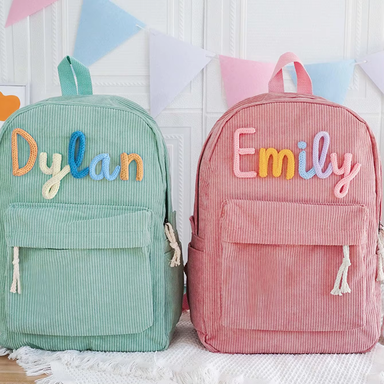 Personalised Corduroy Backpack