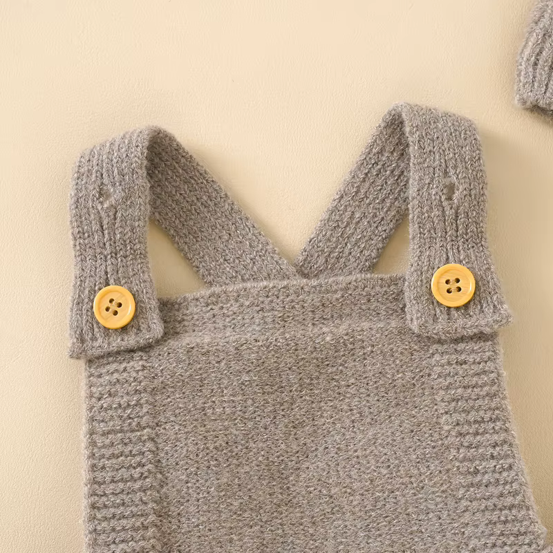 Knitted Romper & Bonnet Set
