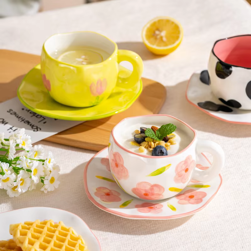 Hand-painted flower mug – Lilvelle Chanukah party finds