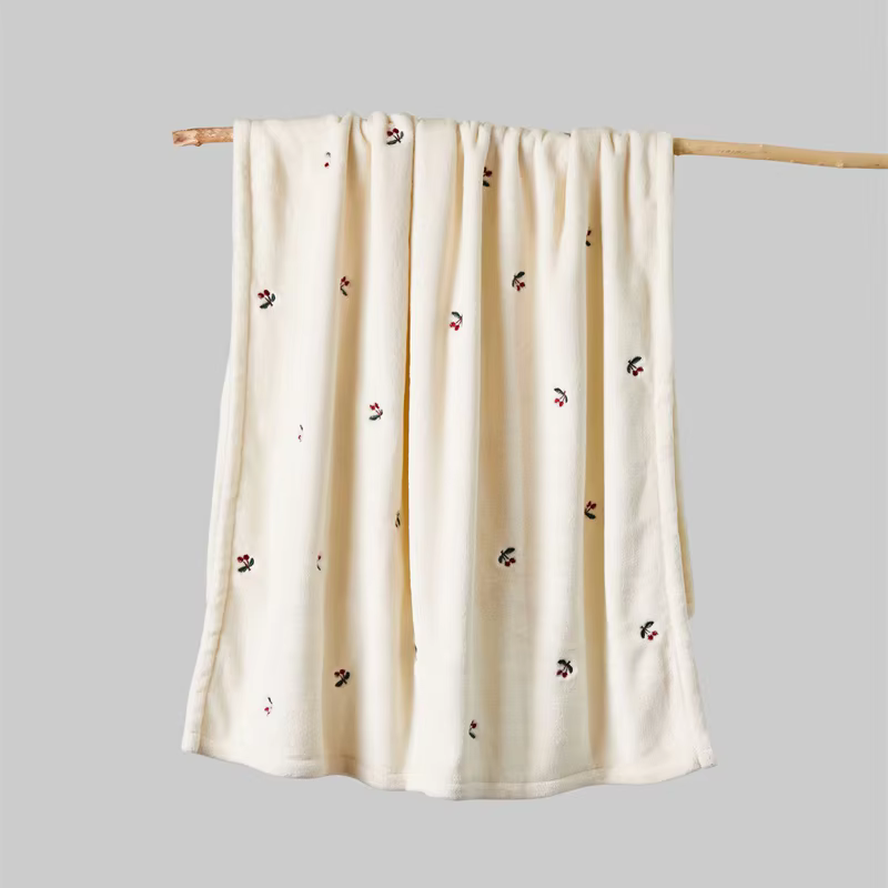 Cosy Embroidered Fleece Baby Blanket