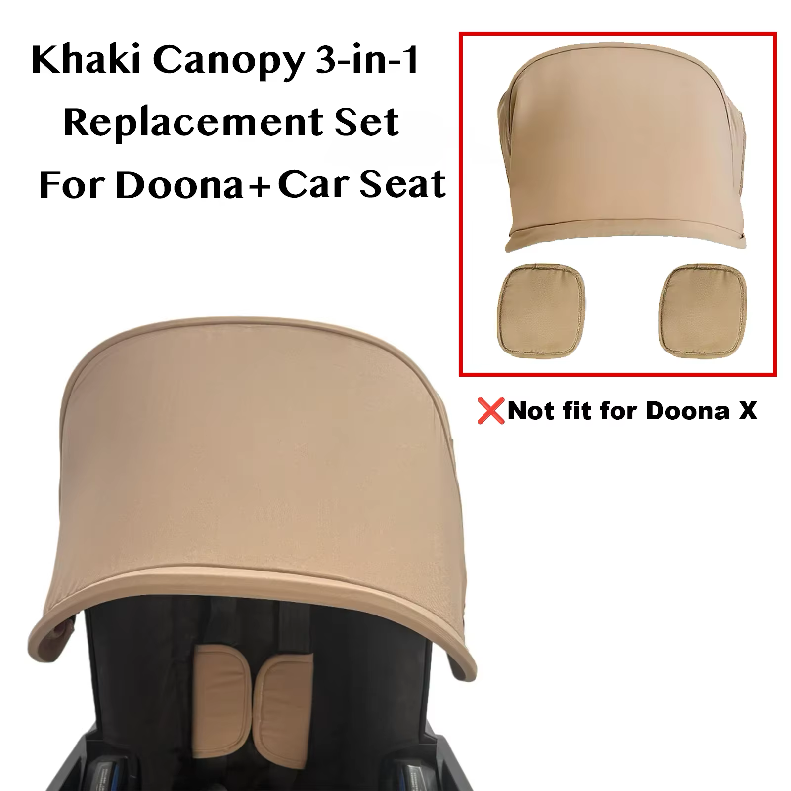 Doona+ Khaki Canopy & Shoulder Pad Set – Lilvelle Pram & Buggy Extras find