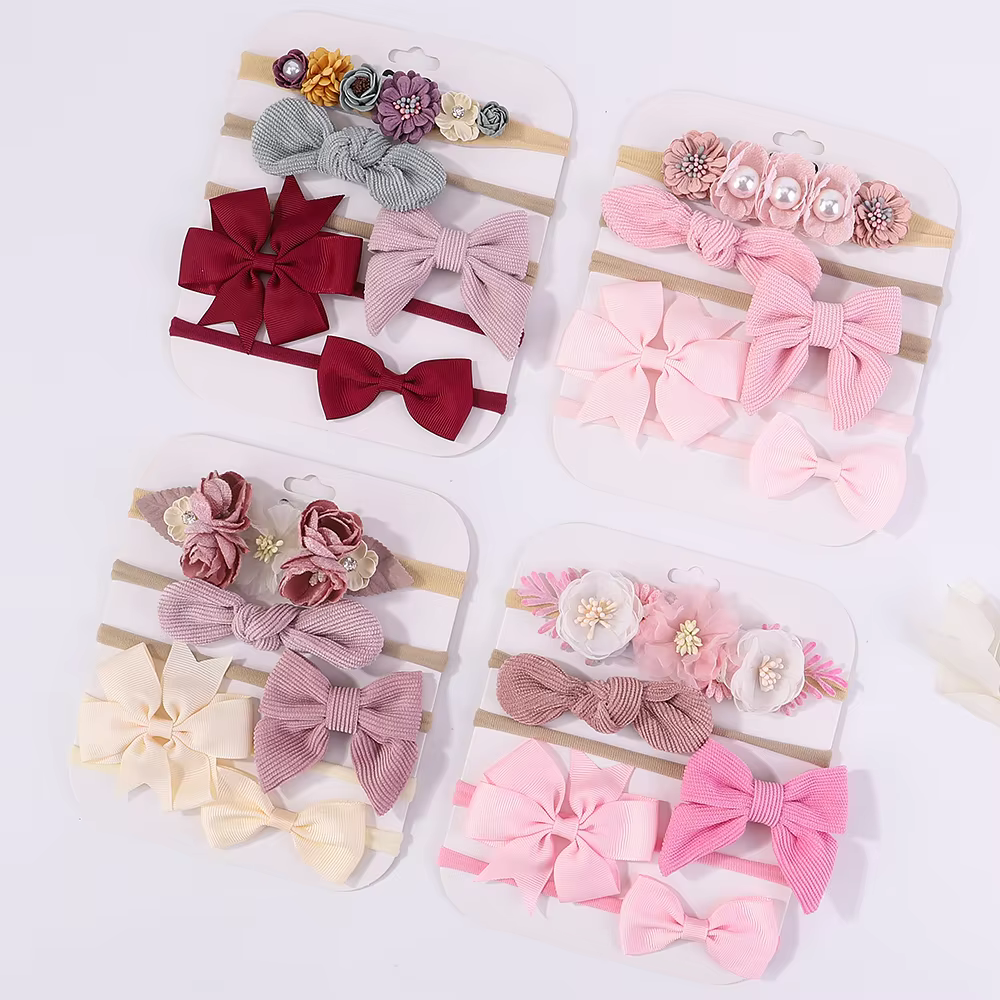 Knit Bow Baby Headbands (Set of 5)