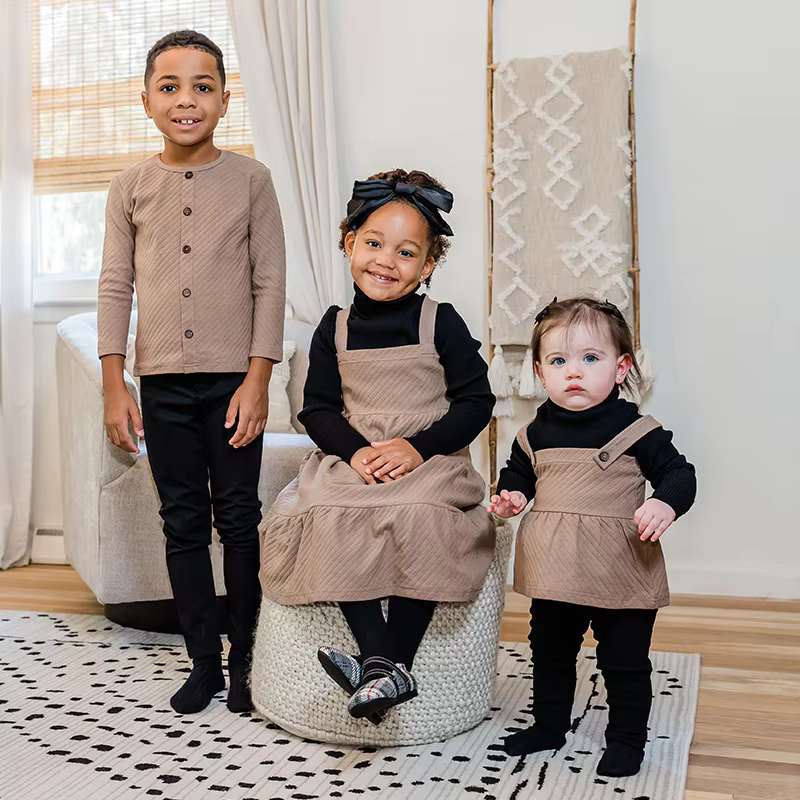 Black Ribbed Family Matching Collection – Style 1 from Bloom Family Fashion on AliExpress