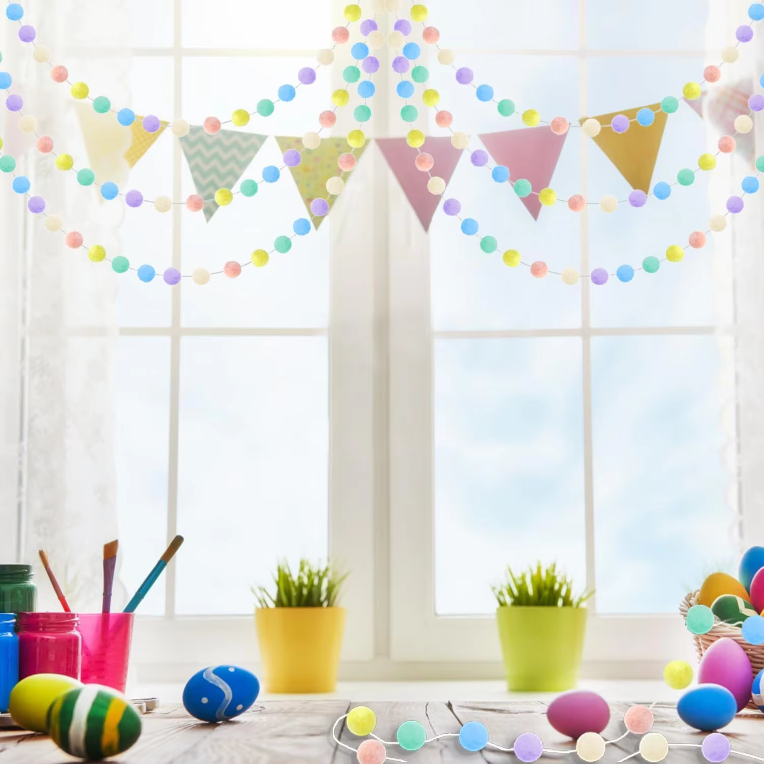 Pastel Pom-Pom Garland
