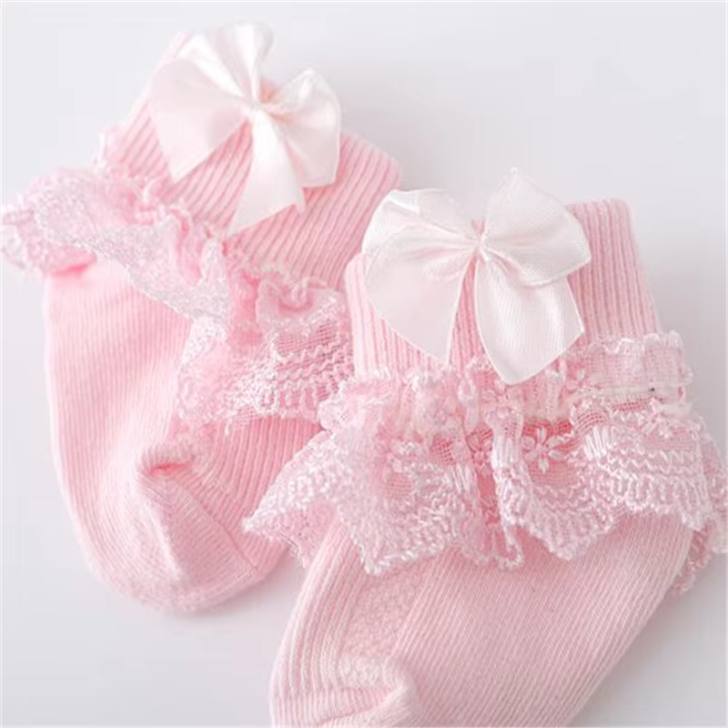 Lace Bow Baby Socks