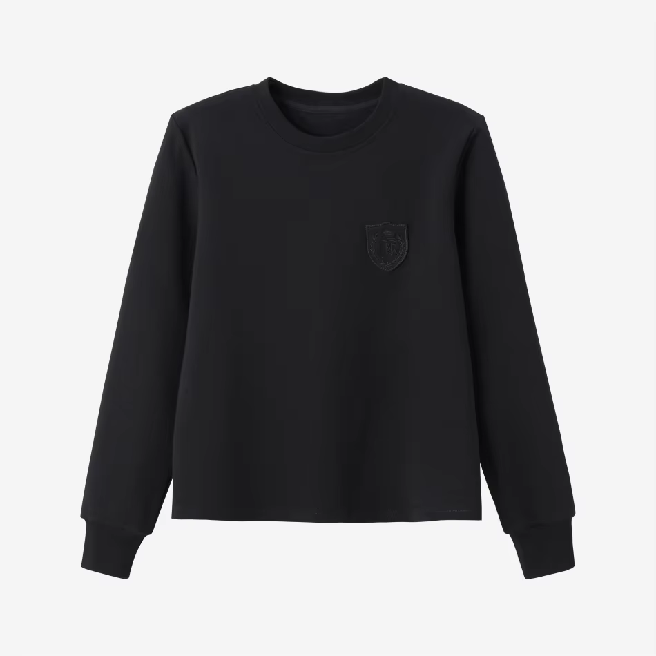 Embroidered Crew-Neck Top