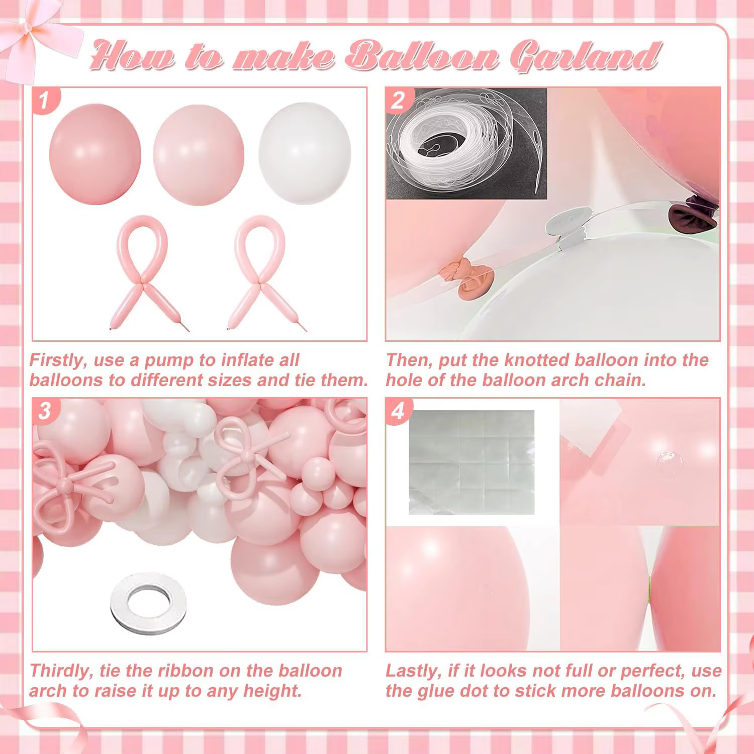 Pink & White Balloon Arch Kit