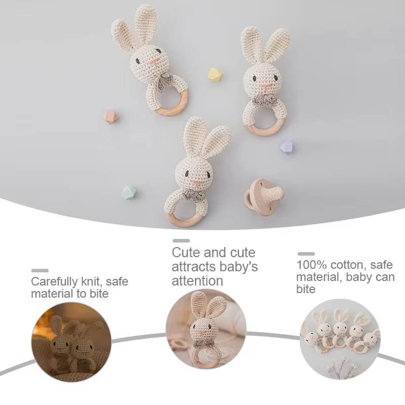 Crochet Bunny Rattle Teether