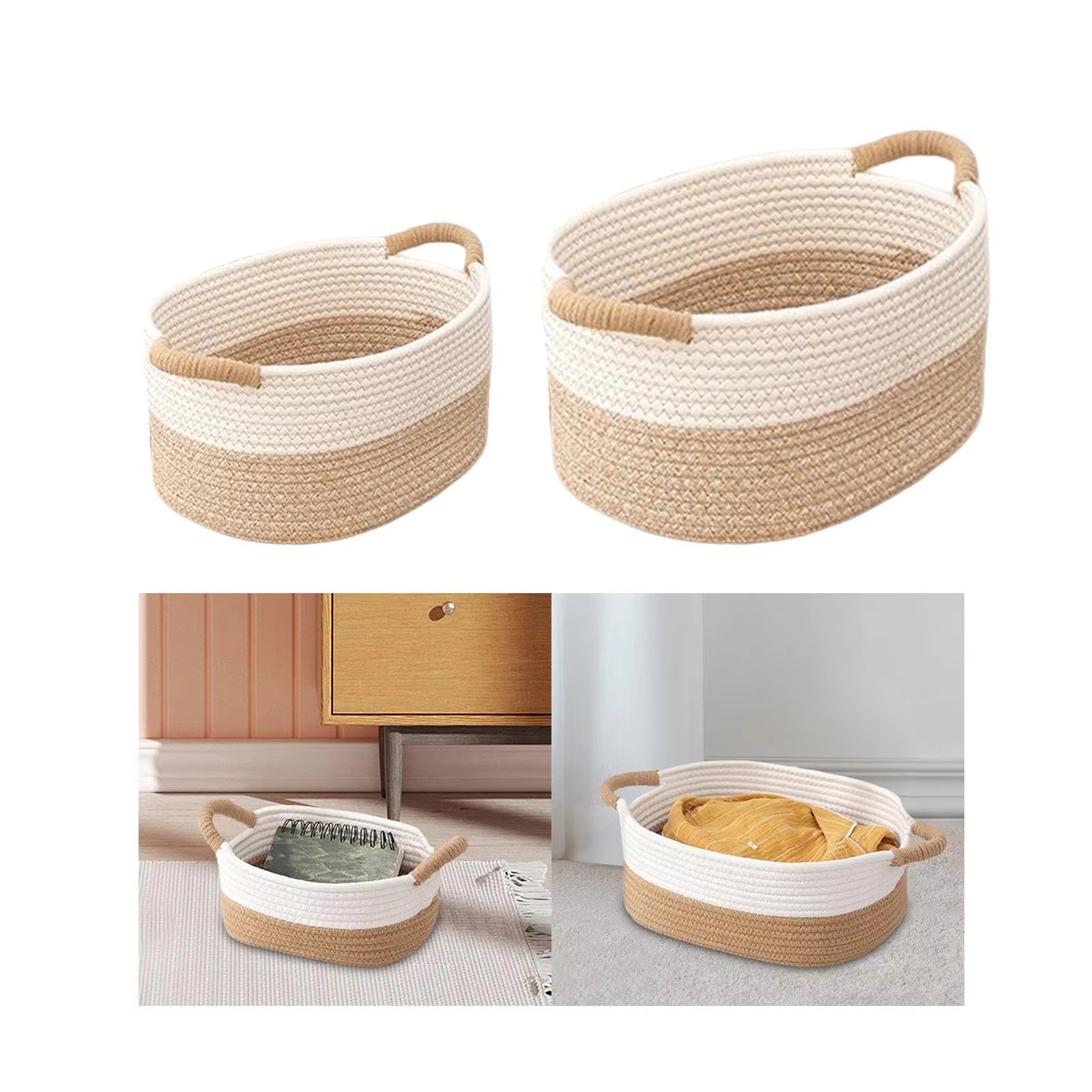 Woven Rope Storage Baskets