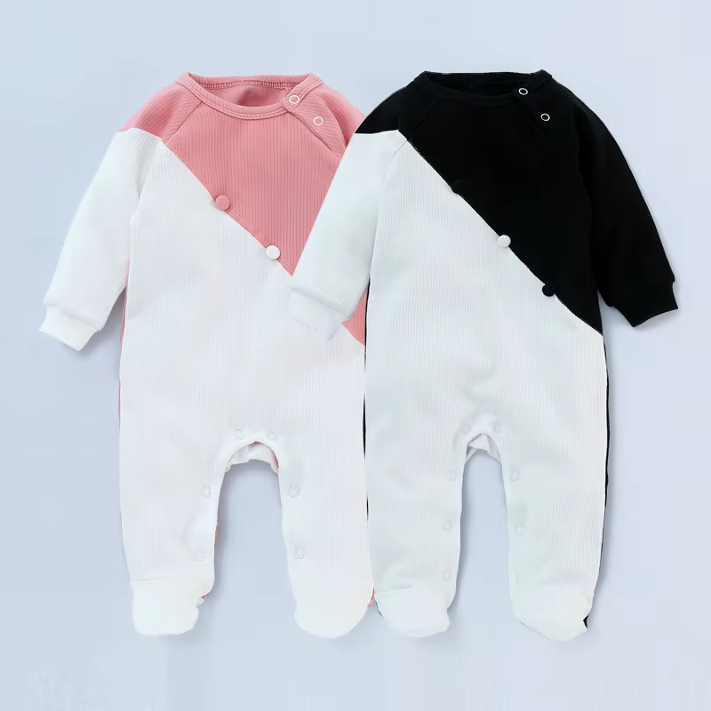 Cotton Ribbed Baby Footie Romper from Yibebe on AliExpress