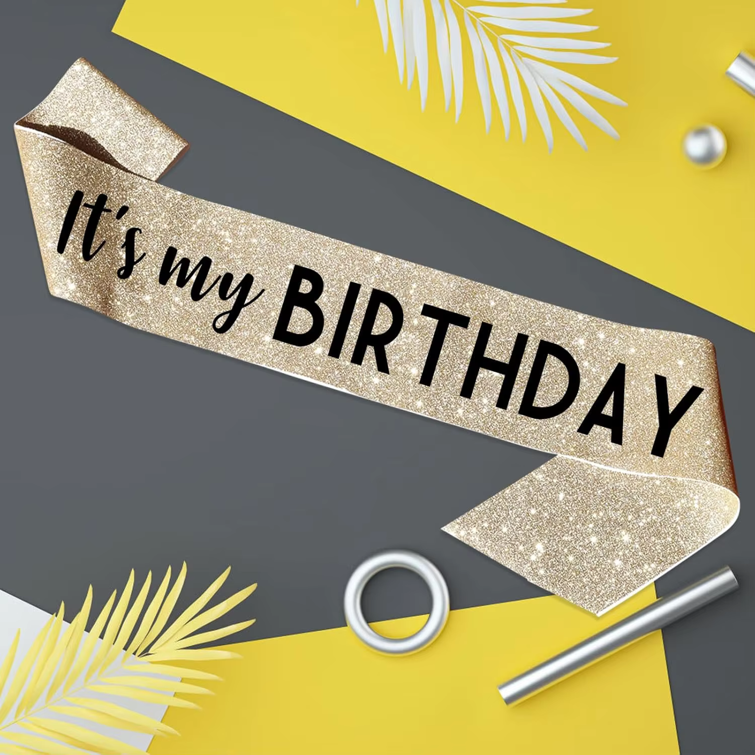 Rose Gold Foil Birthday Sash