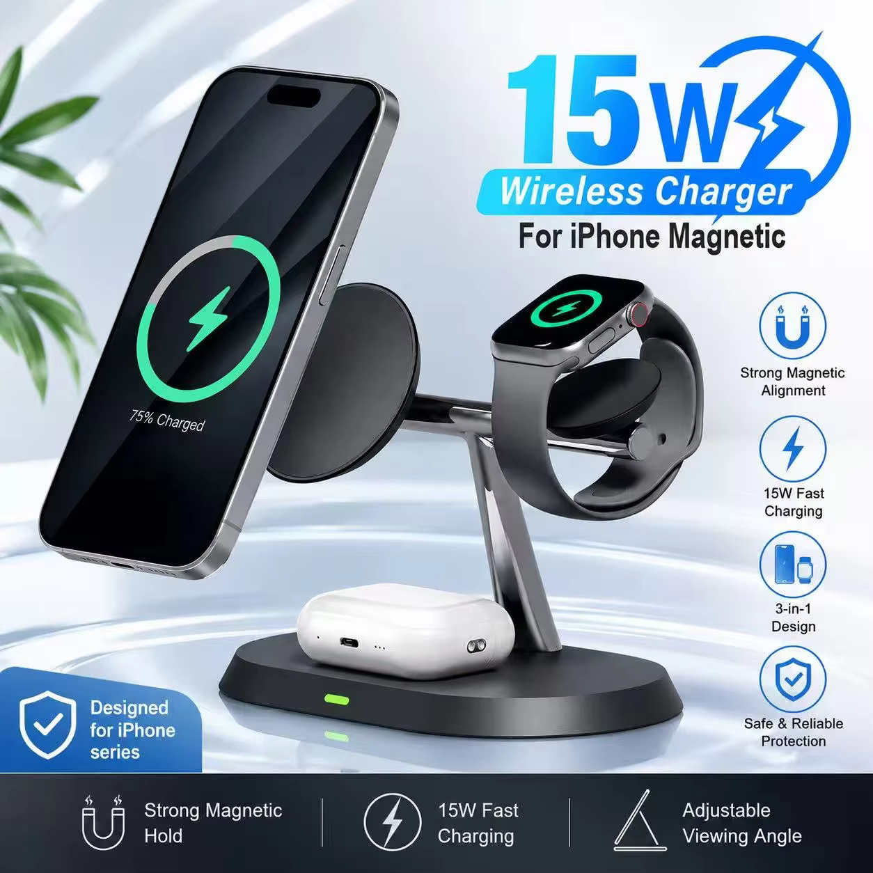 3-in-1 Wireless Charging Stand – Lilvelle Chanukah gift guide