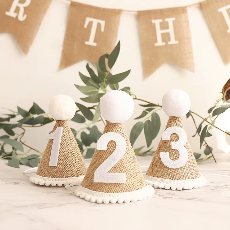 Burlap First Birthday Headband