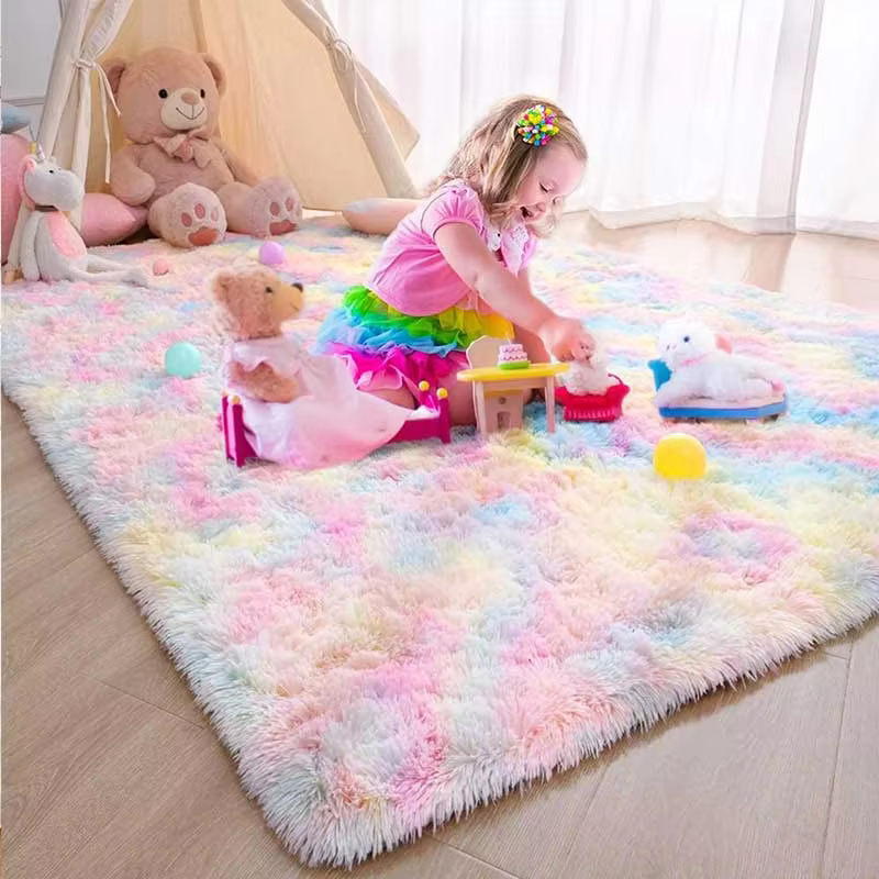 Pastel Rainbow Fluffy Rug