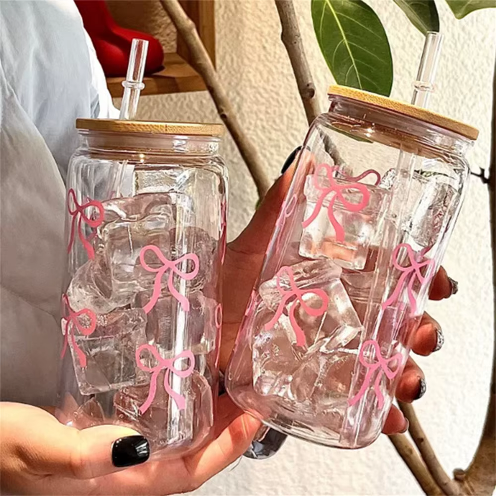 Bow glass jar cup with straw – Lilvelle Chanukah party finds