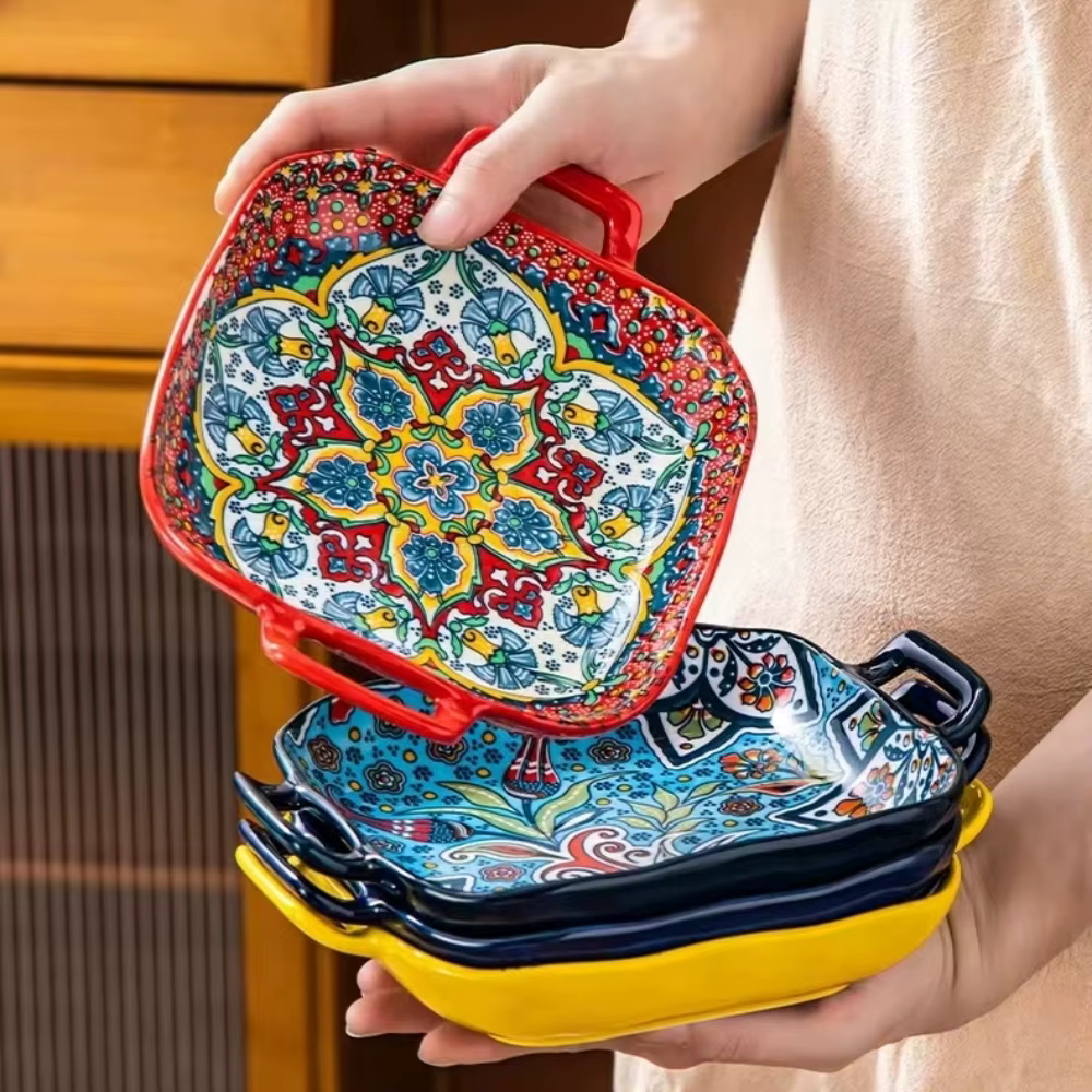 Bohemian Ceramic Pasta Plate