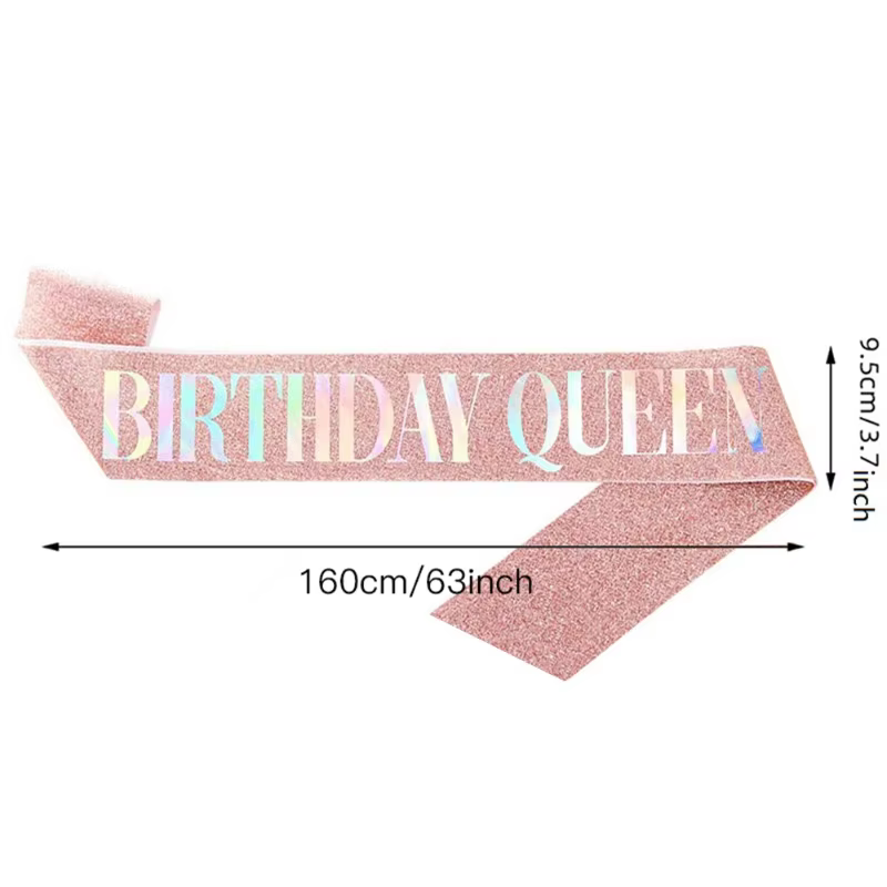 Glitter Birthday Queen Sash