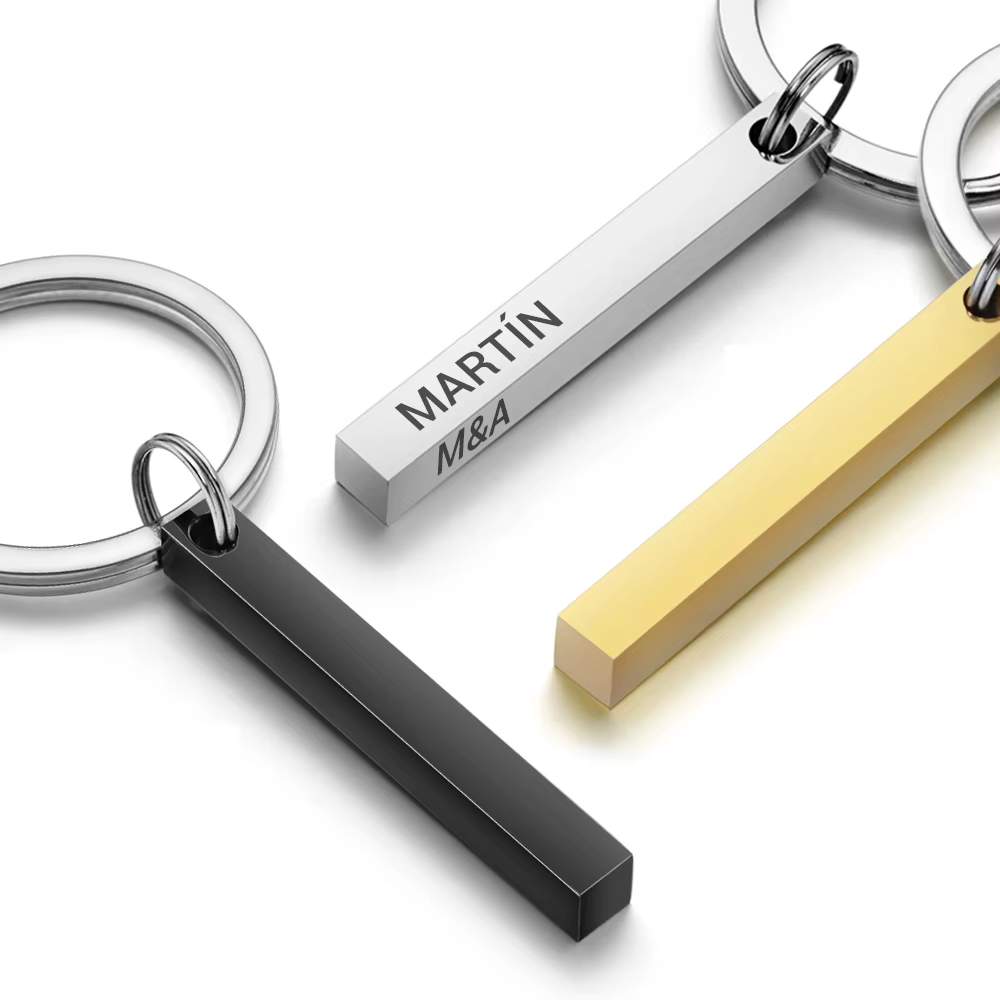 Engraved Bar Keyring