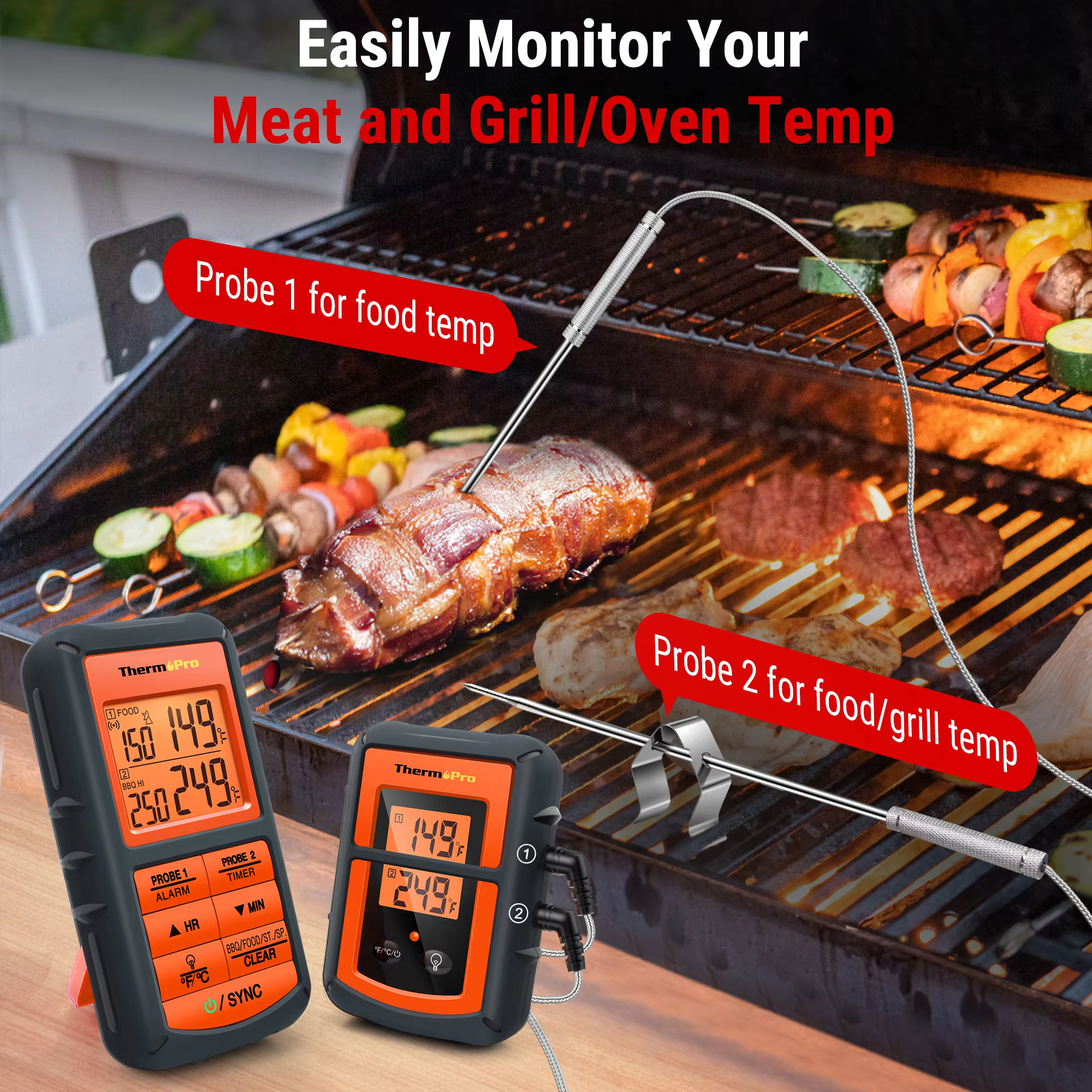 ThermoPro Dual-Probe Wireless BBQ Thermometer