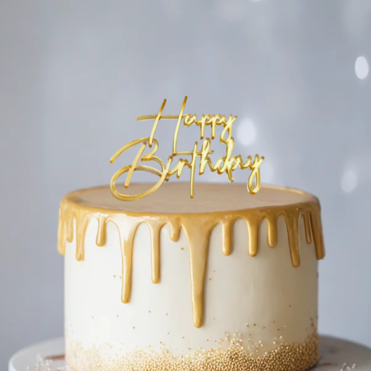 Gold Acrylic Birthday Cake Toppers