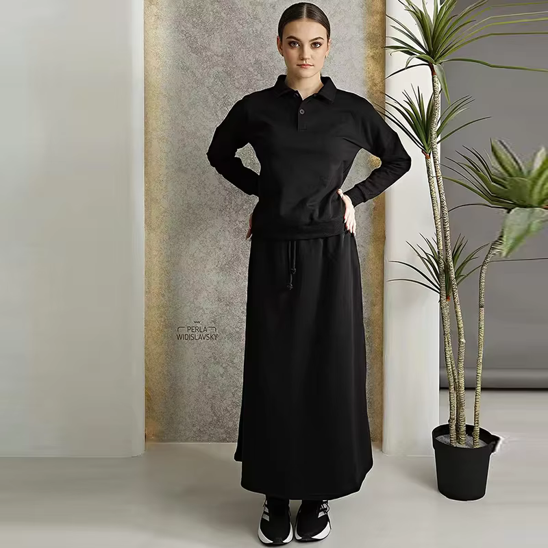 Black Collared Teens' Top & Maxi Skirt Set from Bloom Family Fashion on AliExpress
