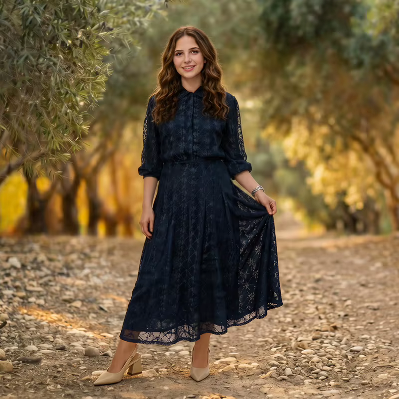 Satin Shabbos Teens' Top & Maxi Skirt Set from Bloom Family Fashion on AliExpress