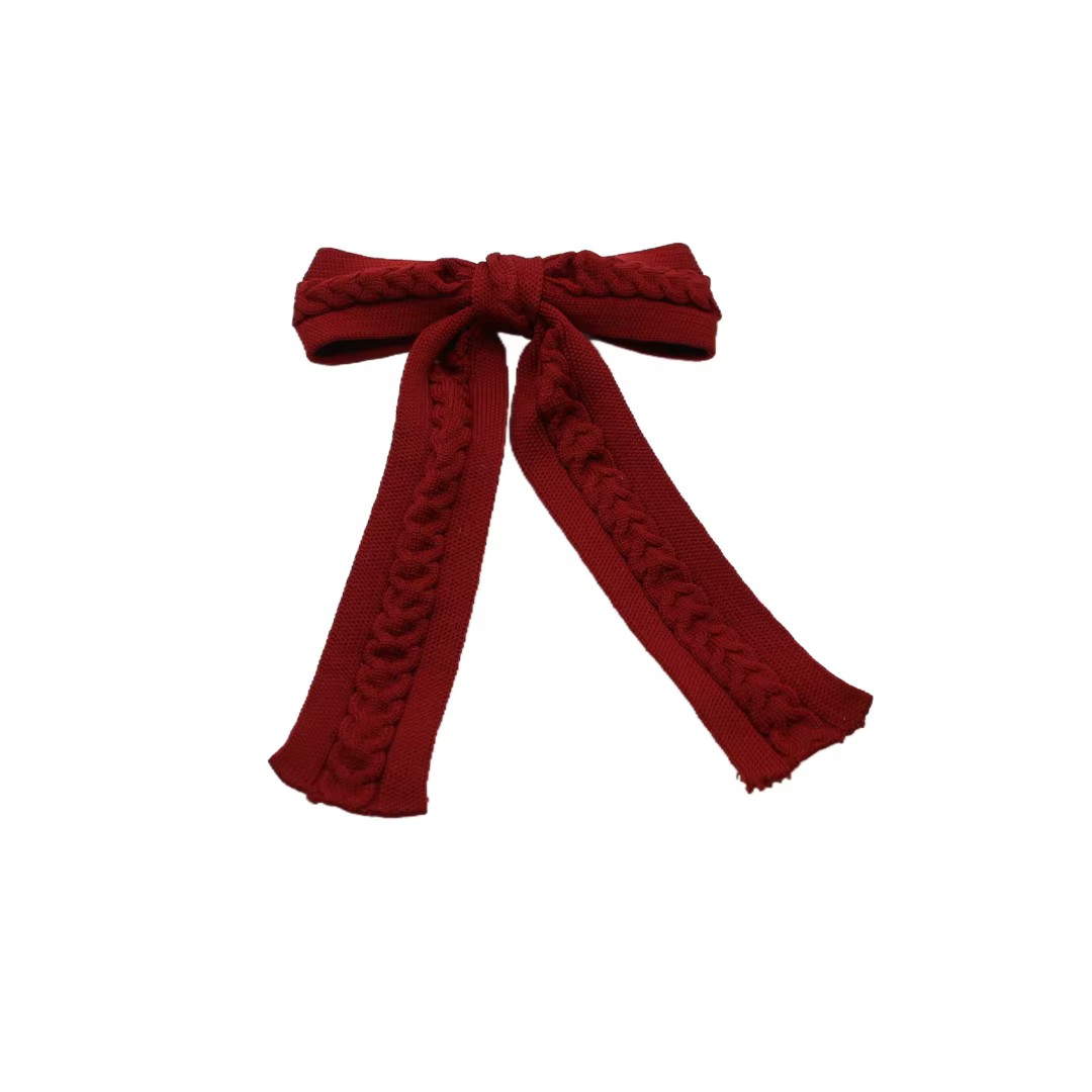 Braided Knit Bow Headband Large Hair Clip