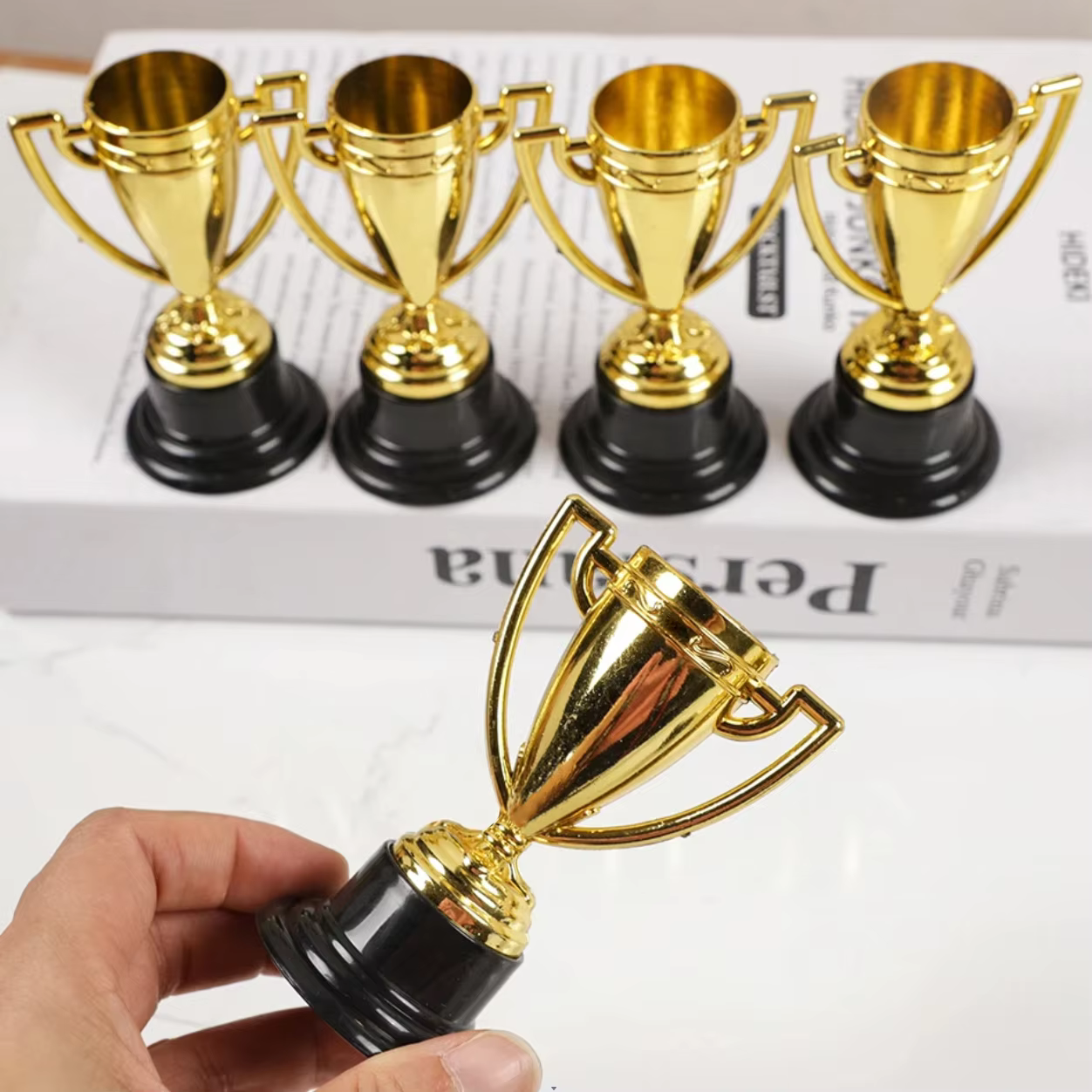 Mini Gold Trophies Set