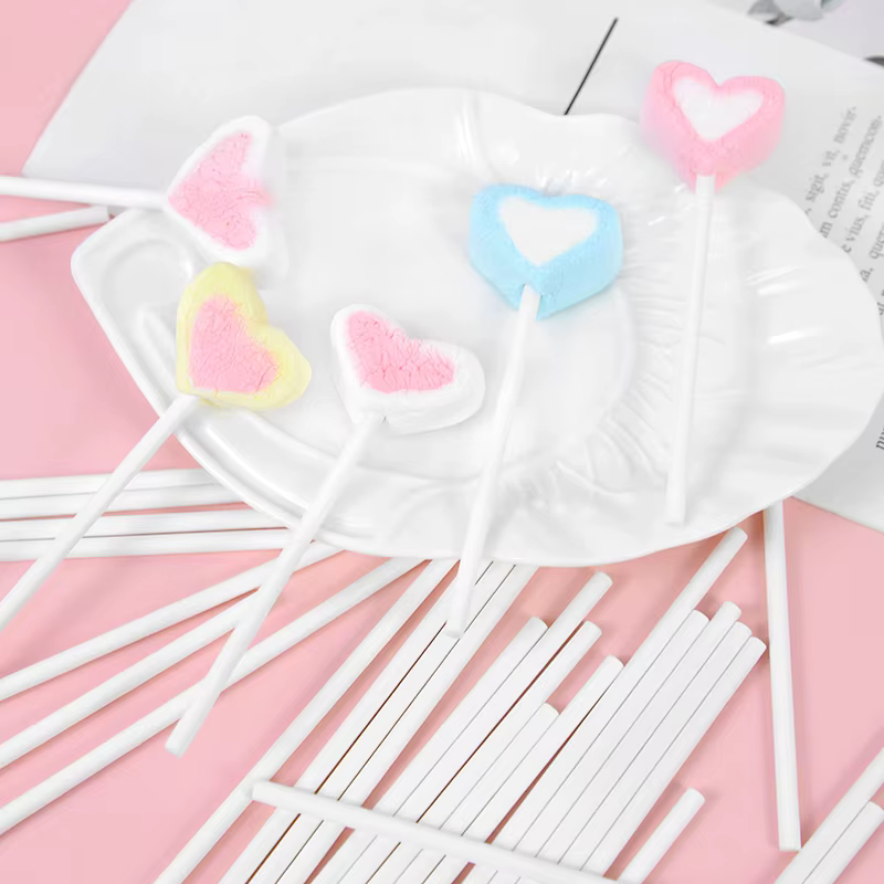 White paper lollipop sticks (100)