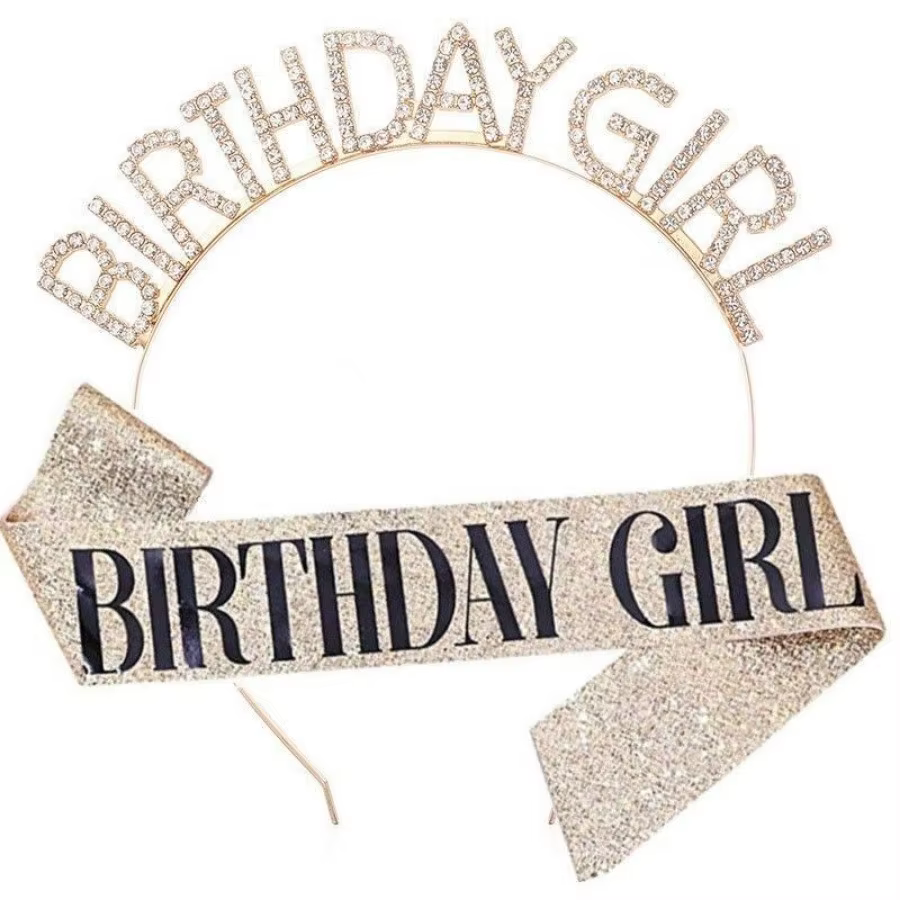 Birthday Girl Sash & Headband Set