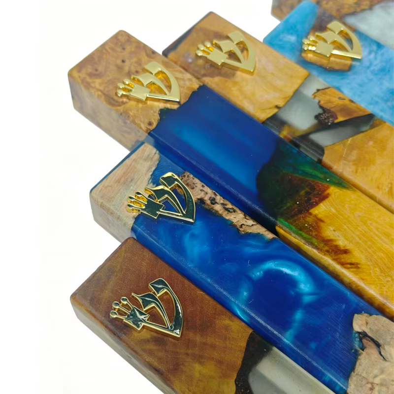 Handmade Wood & Epoxy Mezuzah Case