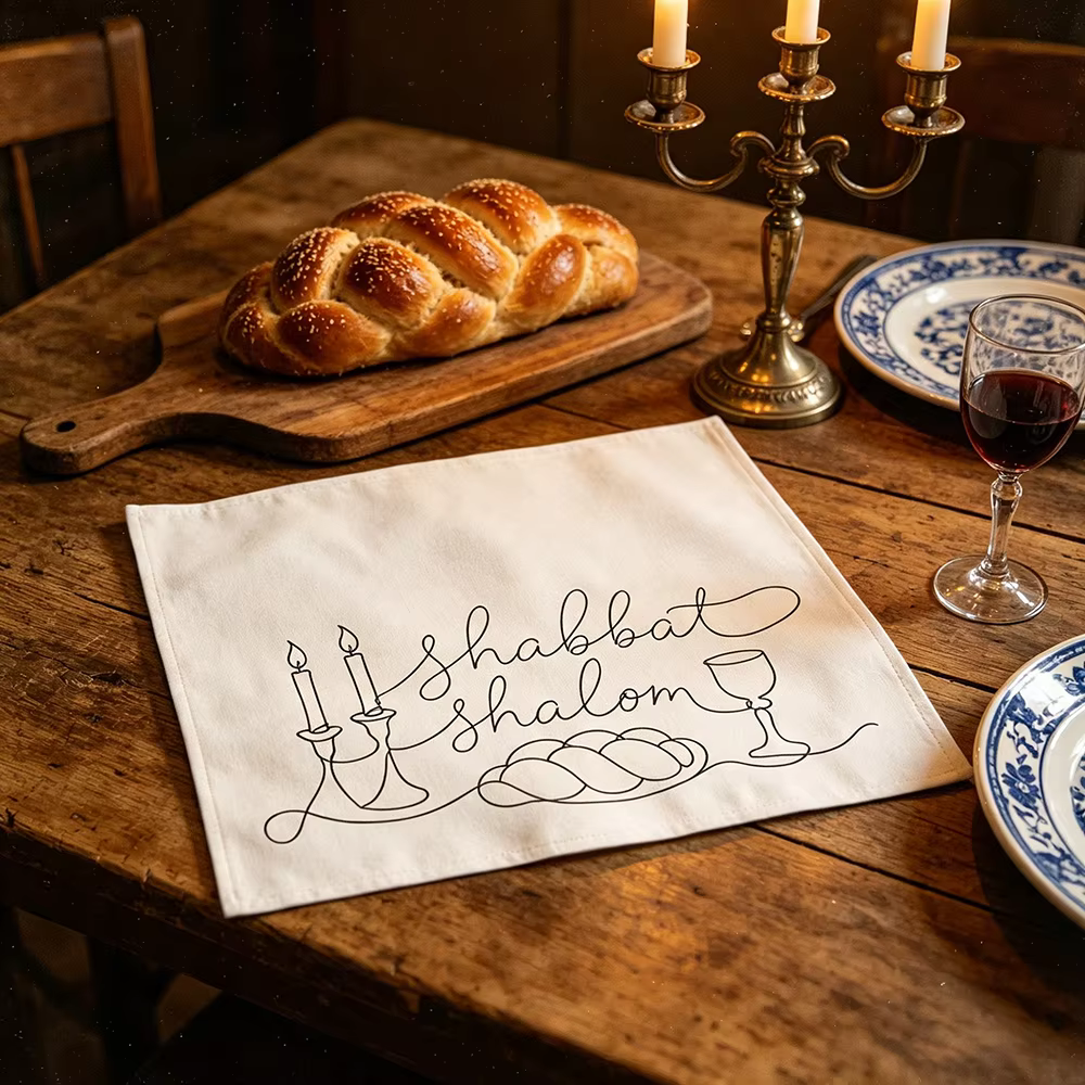 Shabbat Shalom Challah Cover