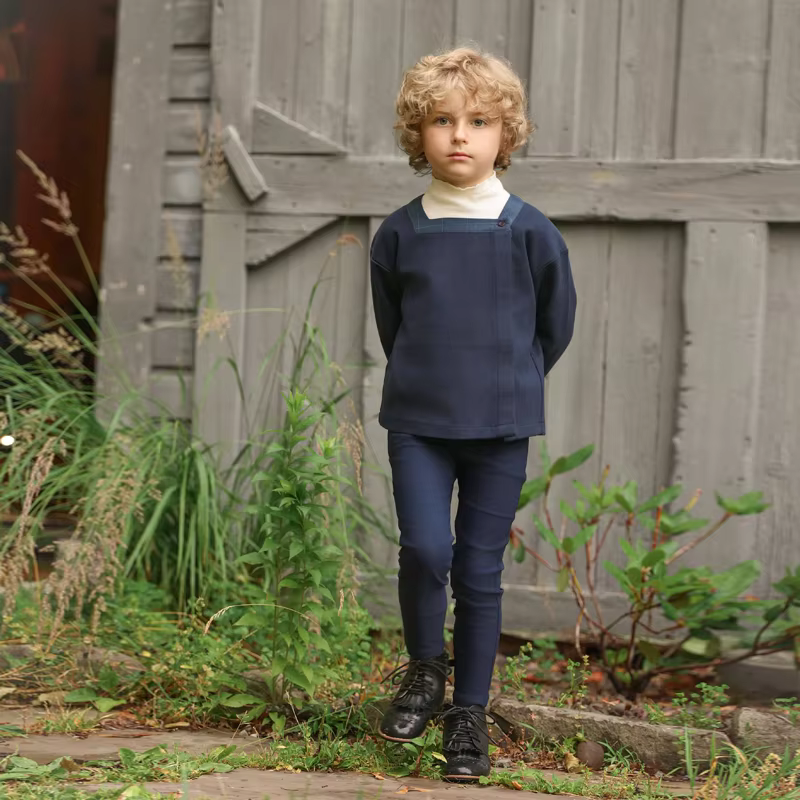 Navy Windowpane – Girl Teen Vest