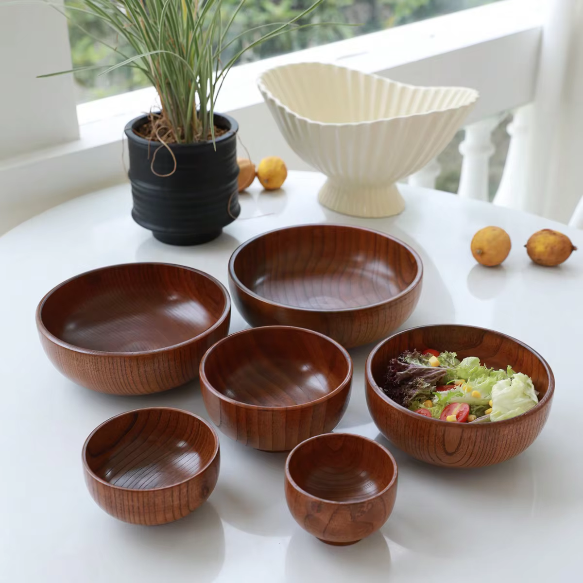 Solid Wood Stackable Bowl