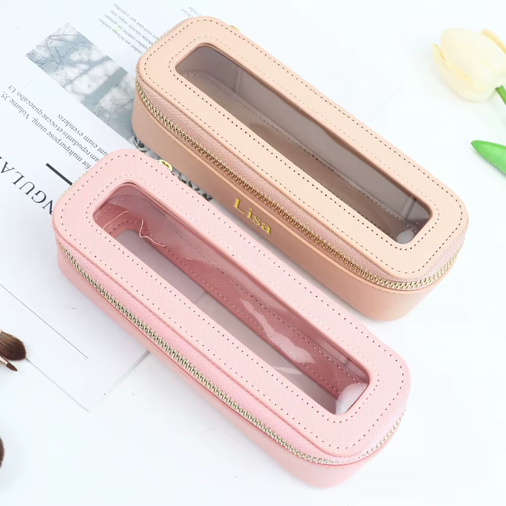 Personalised Clear Make-up Brush Bag