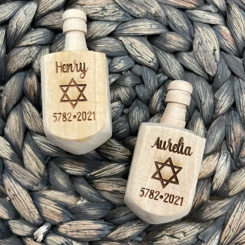 Personalised Wooden Dreidel Keepsake