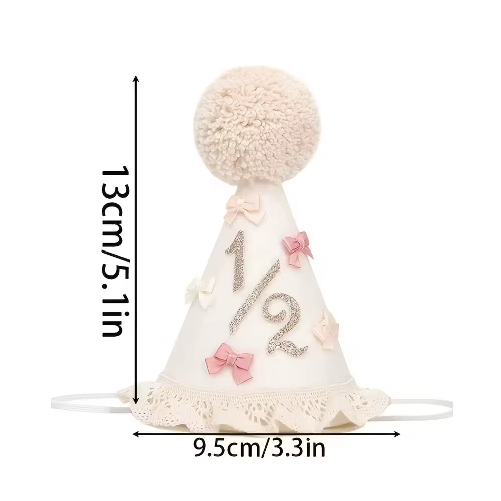 Pink Lace Bow Birthday Hat