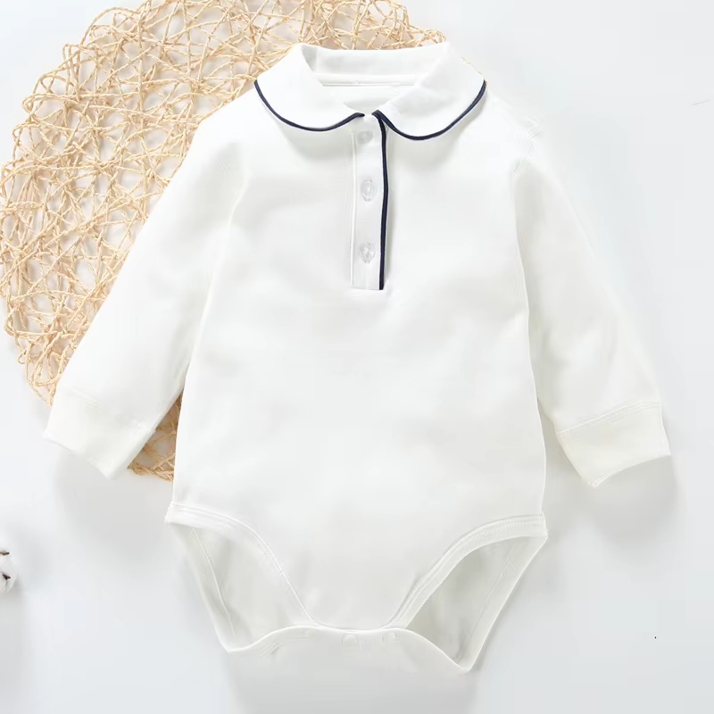 White Collared Baby Romper from Yibebe on AliExpress