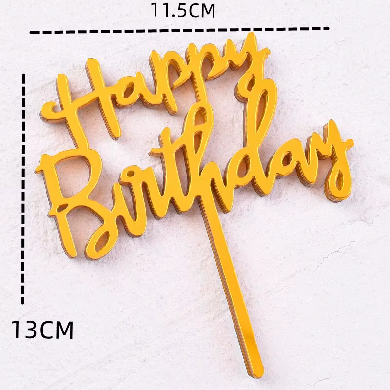 Rose Gold Happy Birthday Topper