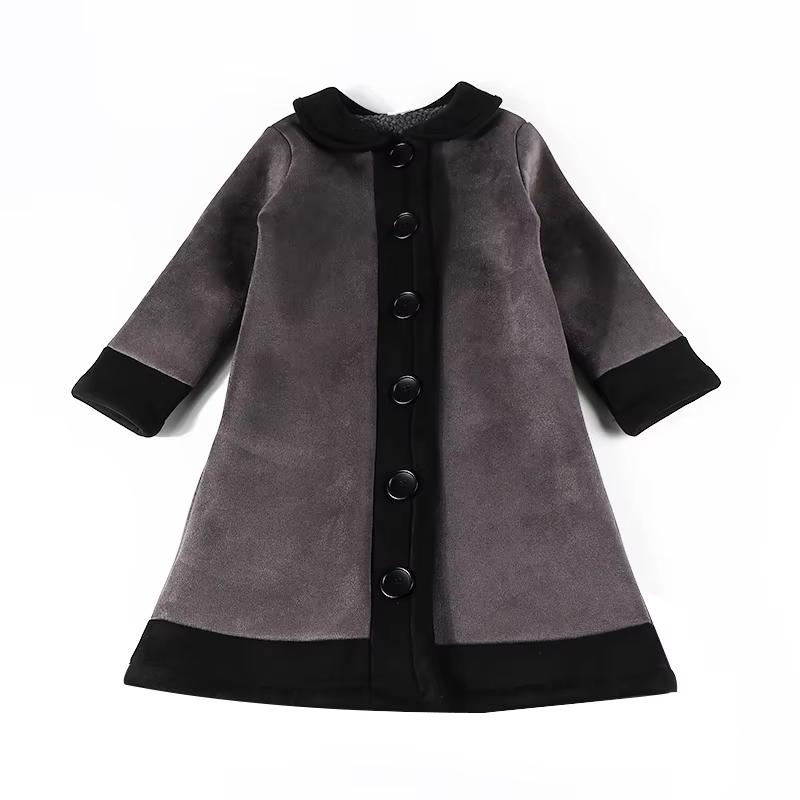 Black & Grey Hooded Kids' Coat from Bloom Family Fashion on AliExpress