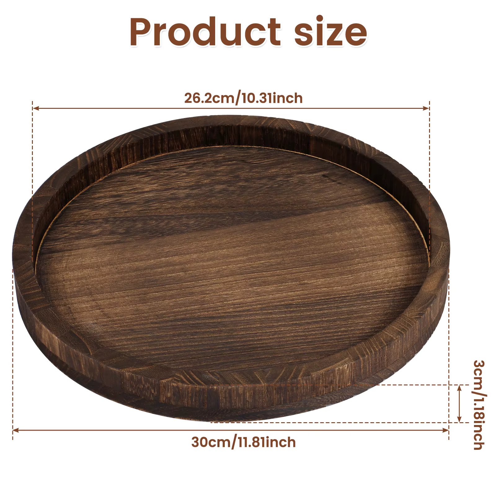 Round Wooden Serving Tray