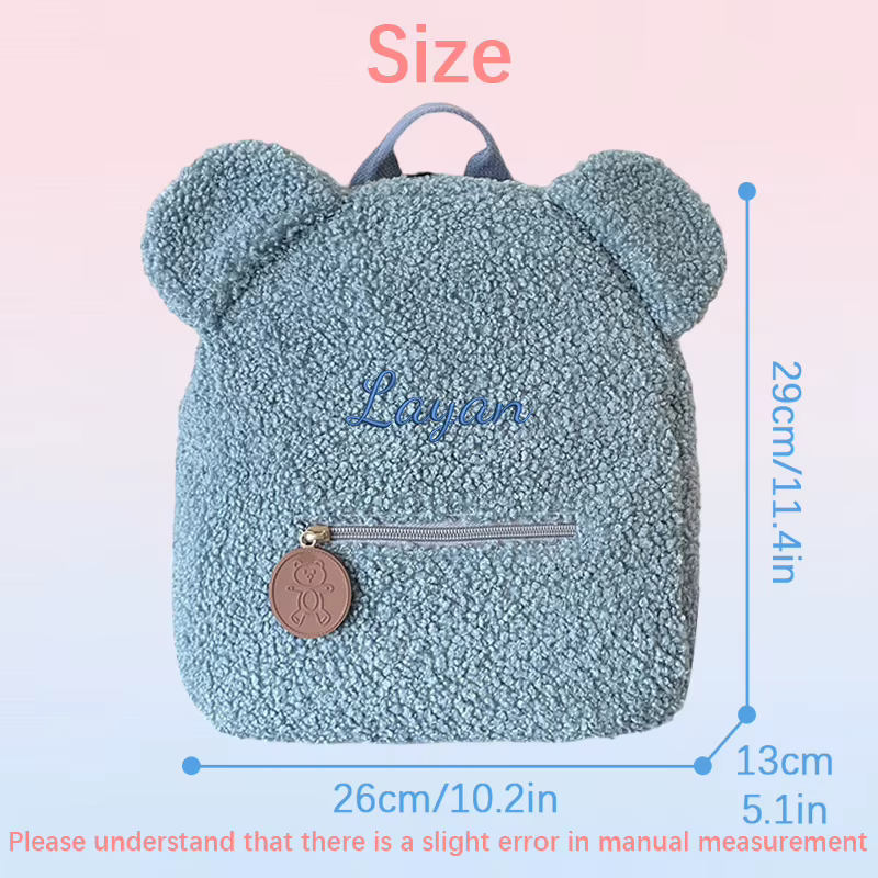 Embroidered Name Plush Teddy Backpack