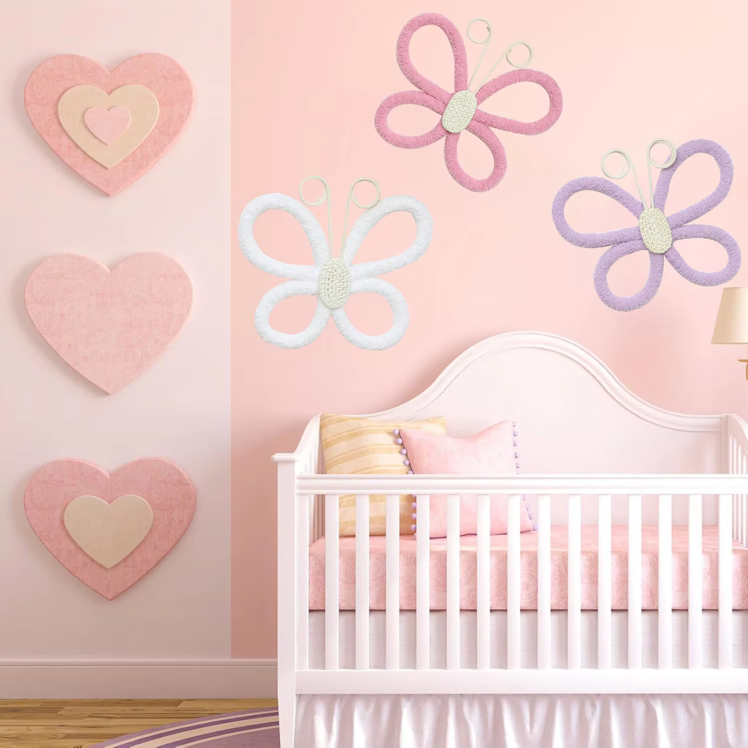 Rattan Butterfly & Daisy Wall Set