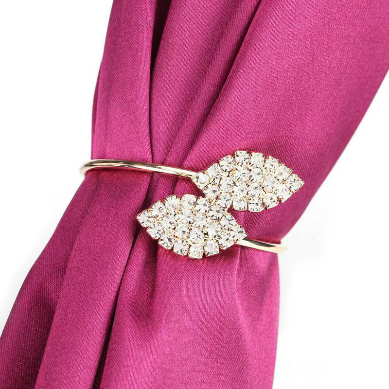 Gold Leaf Napkin Rings, Set of 12