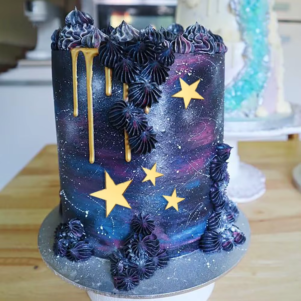 Gold Star Cake Toppers