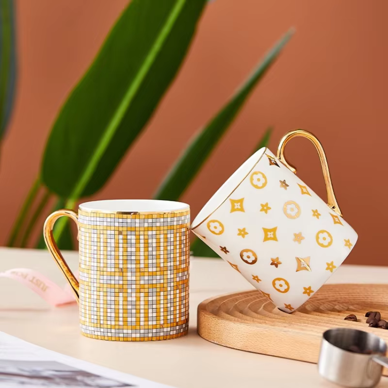 Gold Painted Ceramic Teacup